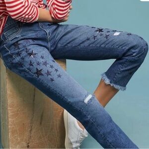 Pilcro and the Letterpress Embroidered Star Slim Boyfriend Jeans 28